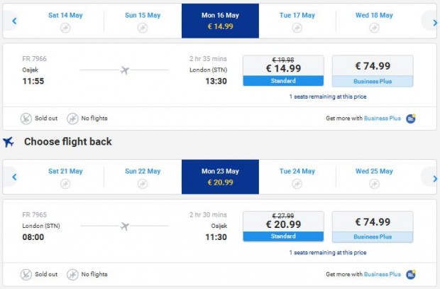 Osijek >> London >> Osijek