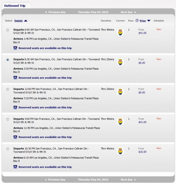 San Francisco >> Los Angeles