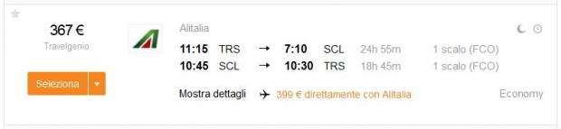 Trst >> Santiago de Chile >> Trst, na kayak.it stranicama