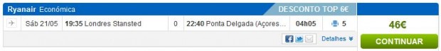 London >> Ponta Delgada