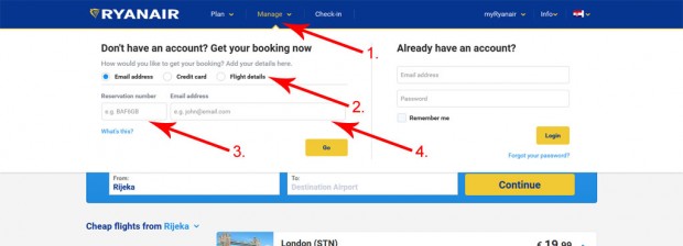 Manage dio na Ryanair stranicama