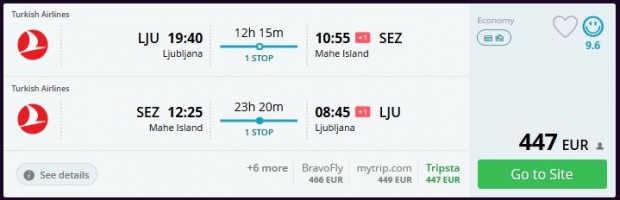 Ljubljana >> Mahe (Sejšeli) >> Ljubljana