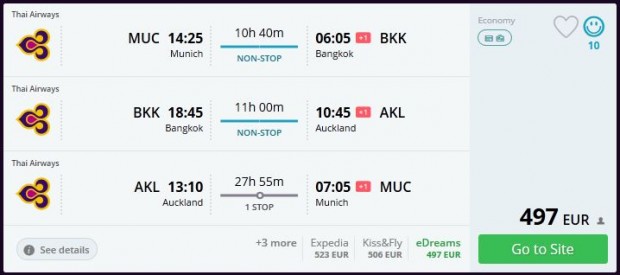 Minhen >> Bangkok >> Auckland >> Minhen