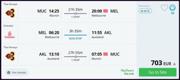 Minhen >> Melbourne >> Auckland >> Minhen