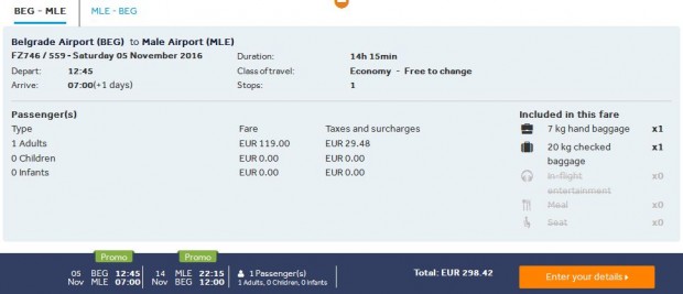 Beograd >> Male (Maldivi) >> Beograd