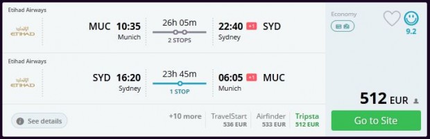 Minhen >> Sydney >> Minhen