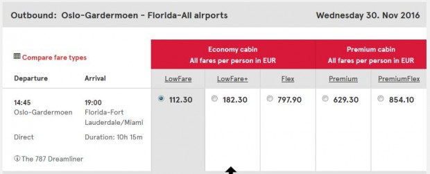 Oslo >> Fort Lauderdale, Norwegian