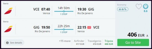 Venecija >> Rio de Janeiro >> Venecija