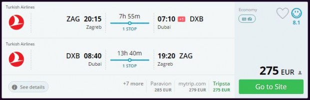 Zagreb >> Dubai >> Zagreb
