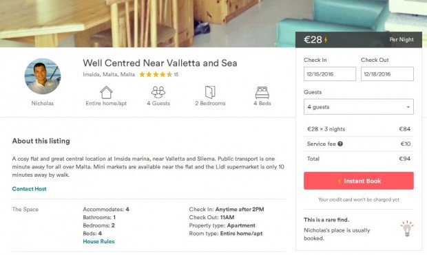 Airbnb privatni stan na Malti