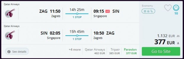 Zagreb >> Singapur >> Zagreb