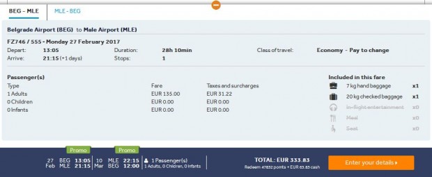 Beograd >> Male (Maldivi) >> Beograd