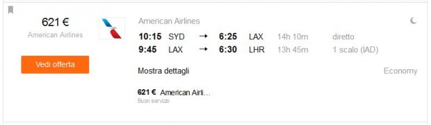 Sydney >> Los Angeles >> London