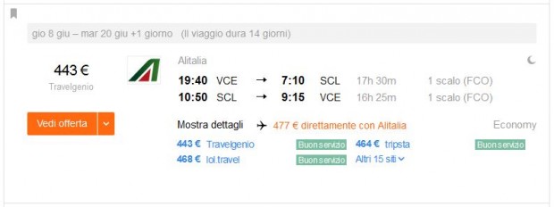 Trst >> Santiago de Chile >> Trst, na kayak.it stranicama