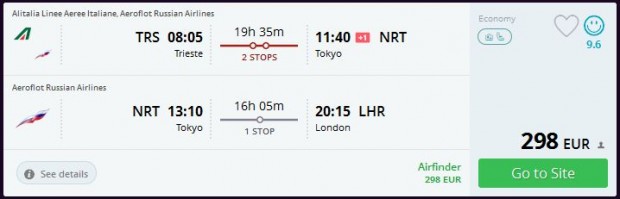 Trst >> Tokio >> London