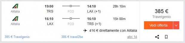 Trst >> Los Angeles >> Trst, na kayak.it stranicama