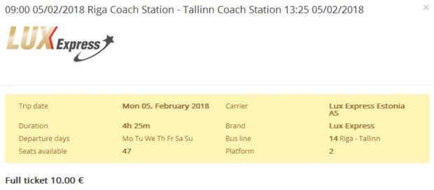 Riga >> Talin