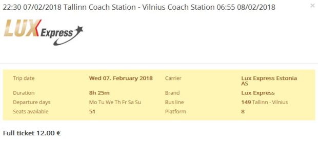 Talin >> Vilnius