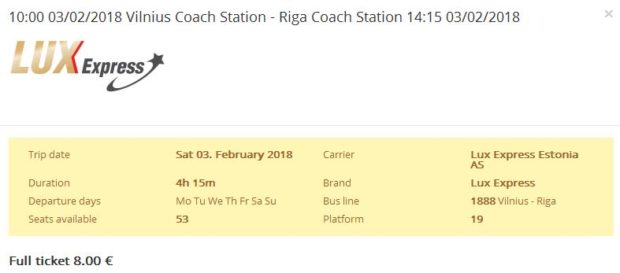 Vilnius >> Riga