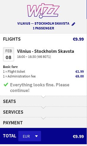Vilnius >> Stockholm