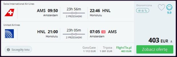 Amsterdam >> Honolulu >> Amsterdam